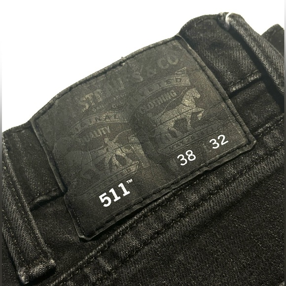 Levis Dark Grey Straight Jeans - Picture 3 of 3